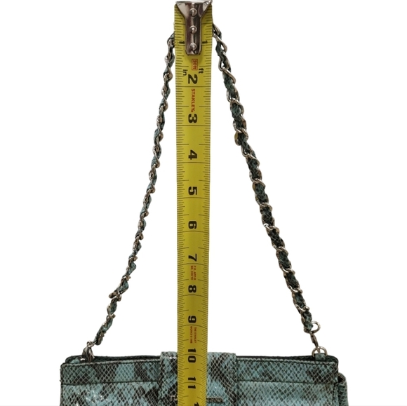 JUDITH RIPKA Snakeskin Python Embossed Leather Shoulder  Bag - Picture 9 of 15